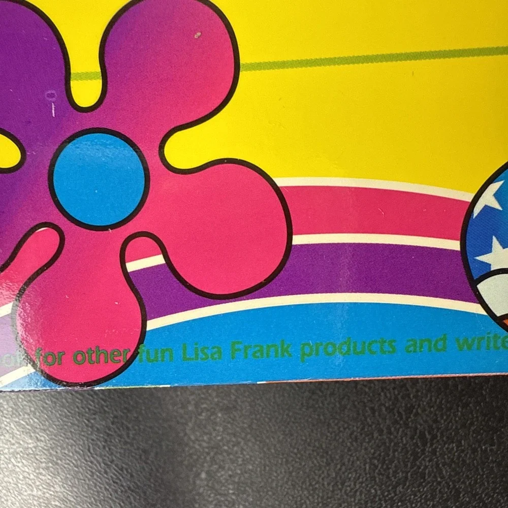 Vintage Lisa Frank Love & Peace Flower Power 2 Pocket Folder RARE NEW NEVER USED